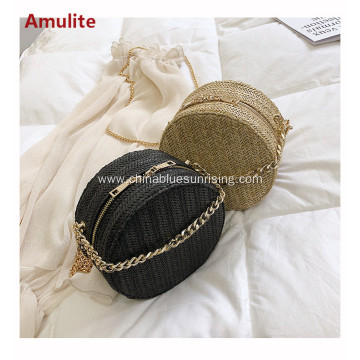 Cheap ladies round circle beach straw bag